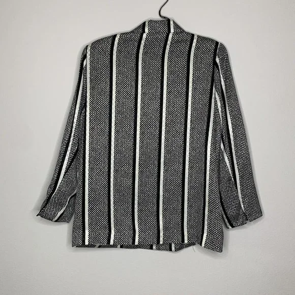 DA-Rue of Calif Petite Blazer Jacket Womans 12P Black & White Partnered Vtg 80s - Picture 8 of 8